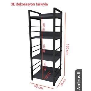 Elite Antrasit Çok Amaçlı Raf 150 Cm