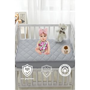 %100 Pamuk Kapitone Fitted Su Sıvı Geçirmez Bebek-çocuk Alezi, Park Yatak Beşik Yatak Alezi 60x120 cm
