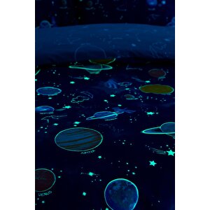 | Galaxy | %100 Pamuk Tek Kişilik Nevresim Takımı Mavi