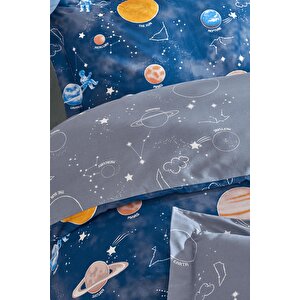 | Galaxy | %100 Pamuk Tek Kişilik Nevresim Takımı Mavi