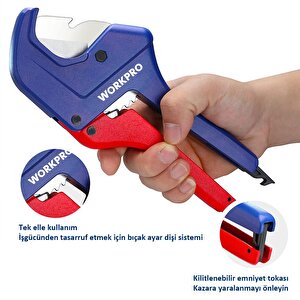 Workpro Wp301007 60.5mm Profesyonel Pprc Plastik Boru Kesme Makası