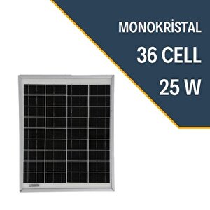 25w Monokri̇stal Güneş Paneli̇