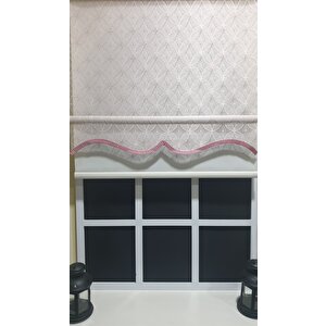 Çift Mekanizmalı Pembe Tül Perde Ve Ekru Stor Perde Stb2015-v15 30x200 cm
