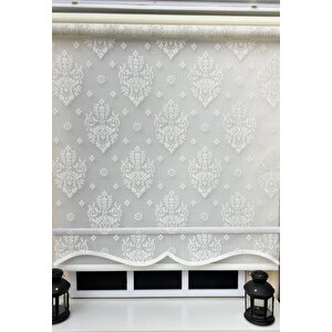 Çift Mekanizmalı Ekru Tül Perde Ve Ekru Stor Perde St 121 180x200 cm
