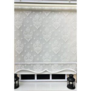 Çift Mekanizmalı Ekru Tül Perde Ve Ekru Stor Perde St 121 90x200 cm