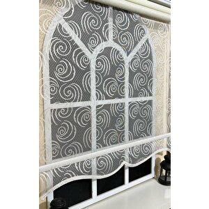 Çift Mekanizmalı Kirli Beyaz Tül Perde Ve Ekru Stor Perde Stb-104 80x200 cm