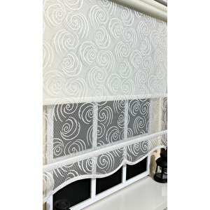 Çift Mekanizmalı Kirli Beyaz Tül Perde Ve Ekru Stor Perde Stb-104 190x260 cm