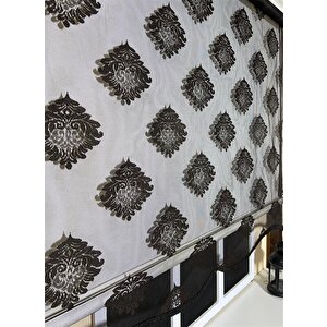 Çift Mekanizmalı Siyah Tül Perde Ve Ekru Stor Perde Stb45239-v107 50x200 cm