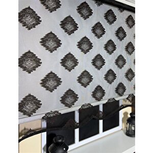Çift Mekanizmalı Siyah Tül Perde Ve Ekru Stor Perde Stb45239-v107 140x260 cm