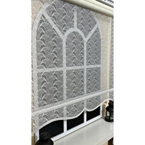 Çift Mekanizmalı Kirli Beyaz Tül Perde Ve Ekru Stor Perde Stb-102 110x260 cm