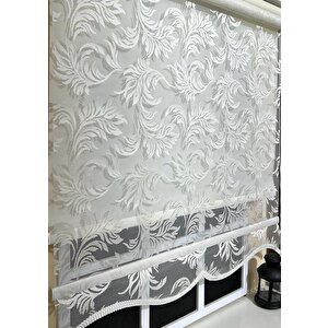 Çift Mekanizmalı Kirli Beyaz Tül Perde Ve Ekru Stor Perde Stb-101 90x200 cm