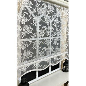 Çift Mekanizmalı Kirli Beyaz Tül Perde Ve Ekru Stor Perde Stb-101 100x200 cm