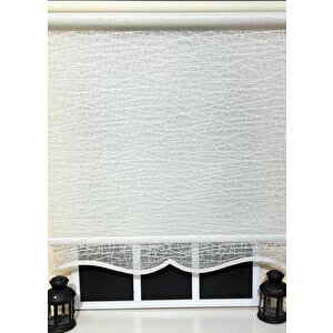 Çift Mekanizmalı Kirli Beyaz Tül Perde Ve Ekru Stor Perde Stb-100 200x260 cm