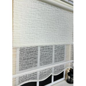 Çift Mekanizmalı Kirli Beyaz Tül Perde Ve Ekru Stor Perde Stb-100 150x200 cm