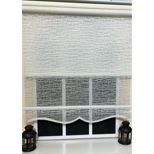 Çift Mekanizmalı Kirli Beyaz Tül Perde Ve Ekru Stor Perde Stb-100 150x200 cm