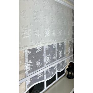 Çift Mekanizmalı Kırık Beyaz Tül Perde Ve Ekru Stor Perde Stb45253-v01 110x200 cm