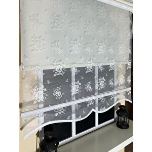 Çift Mekanizmalı Kırık Beyaz Tül Perde Ve Ekru Stor Perde Stb45253-v01 150x200 cm