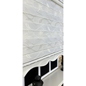 Zebra Stor Nakışlı Ekru Etek Dilimli St 123