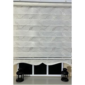 Zebra Stor Nakışlı Ekru Etek Dilimli St 123