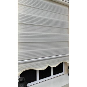Ekru Pliseli Zebra Stor Perde Alüminyum Kasalı Alm-481 160x260 cm