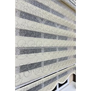 Zebra Stor Nakışlı Krem Etek Dilimli St 122
