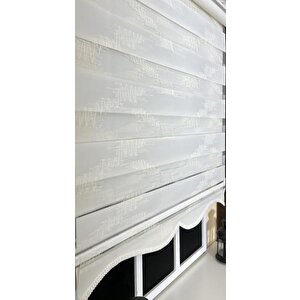 Zebra Stor Nakışlı Ekru Etek Dilimli St 124