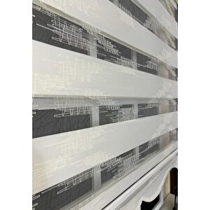 Zebra Stor Nakışlı Ekru Etek Dilimli St 124 60x200