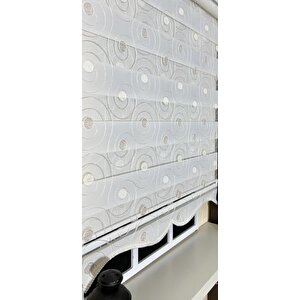 Zebra Stor Nakışlı Ekru Etek Dilimli St 126 70x200 cm