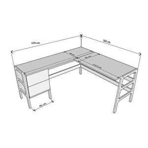 Sera Ahşap Çalışma Masası 170x75 Tik Renk Cpt4639-170