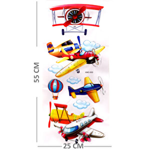 Duvar Sticker Kabartmalı 3 Boyutlu Sticker, 3d Duvar Stiker (xmc003) 55x25 Cm - Uçak