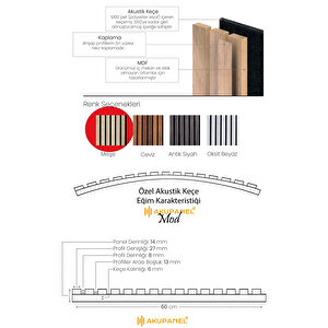 Mod14 60x245 Cm Meşe Renk Akustik Ahşap Duvar Paneli