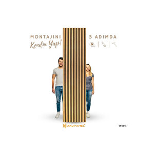 Akupanel Mod14 60x245 Cm Meşe Renk Akustik Ahşap Duvar Paneli