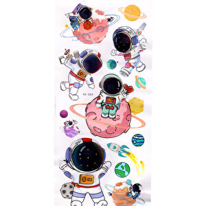 Duvar Sticker Kabartmalı 3 Boyutlu Sticker, 3d Duvar Stiker (hx004) 55x25 Cm - Astronot Ay
