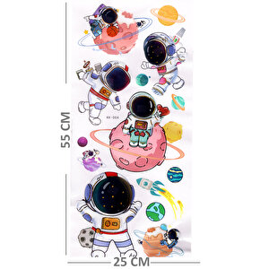 Duvar Sticker Kabartmalı 3 Boyutlu Sticker, 3d Duvar Stiker (hx004) 55x25 Cm - Astronot Ay