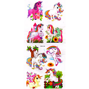 Duvar Sticker Kabartmalı 3 Boyutlu Sticker, 3d Duvar Stiker (xmb006) 55x25 Cm - Unicorn Rainbow