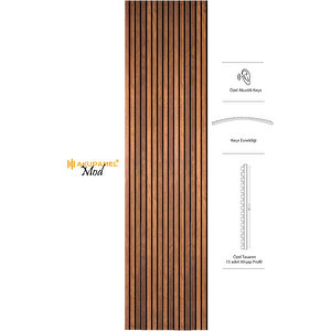 Mod14 60x245 Cm Ceviz Rengi Akustik Ahşap Duvar Paneli