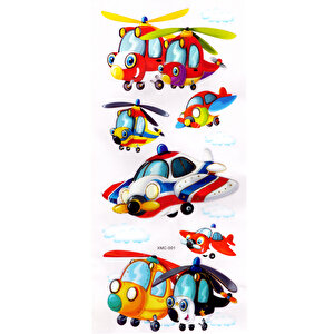 Duvar Sticker Kabartmalı 3 Boyutlu Sticker, 3d Duvar Stiker (xmc001) 55x25 Cm - Helikopter