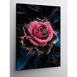 Kanvas Tablo Pembe Siyah Gül Art 100x140 cm