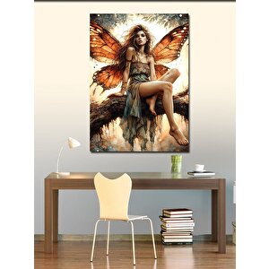 Kanvas Tablo Kelebek Kanatlı Kız 100x140 cm