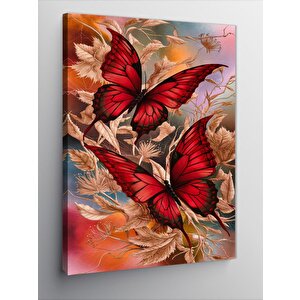 Kanvas Tablo Kırmızı Kelebekler 70x100 cm