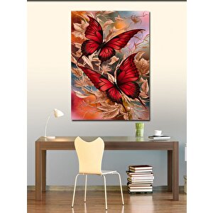 Kanvas Tablo Kırmızı Kelebekler 70x100 cm