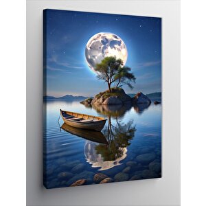 Kanvas Tablo Göldeki Kayık 100x140 cm