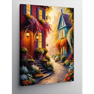 Kanvas Tablo Renkli Köy Evleri 100x140 cm