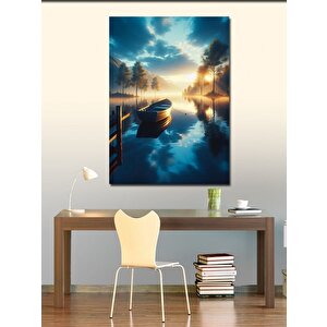 Kanvas Tablo Göldeki Kayık 70x100 cm
