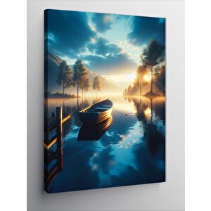 Kanvas Tablo Göldeki Kayık