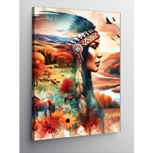 Kanvas Tablo Filler Çöl Ve Kızıldereli Kadın 100x140 cm