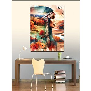 Kanvas Tablo Filler Çöl Ve Kızıldereli Kadın 100x140 cm