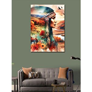 Kanvas Tablo Filler Çöl Ve Kızıldereli Kadın 70x100 cm