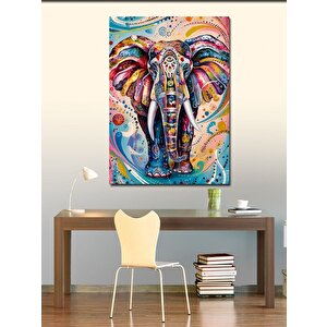 Kanvas Tablo Renkli Desenli Fil 100x140 cm