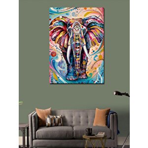 Kanvas Tablo Renkli Desenli Fil 70x100 cm